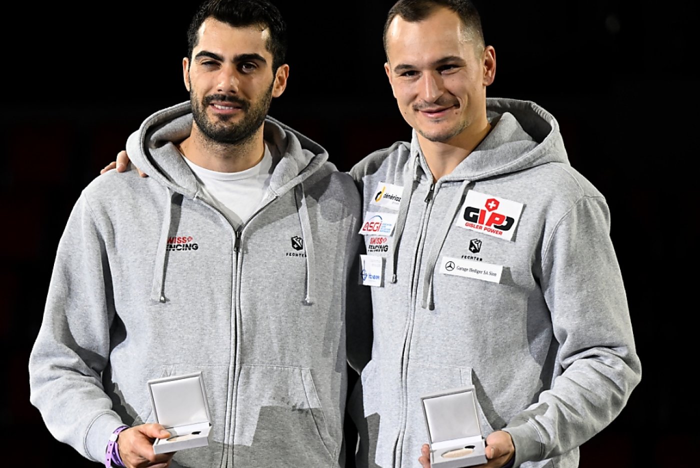 Lucas Malcotti (à droite) et le finaliste malheureux Alexis Bayard ont dominé le tournoi Coupe du monde de Berne. KEYSTONE