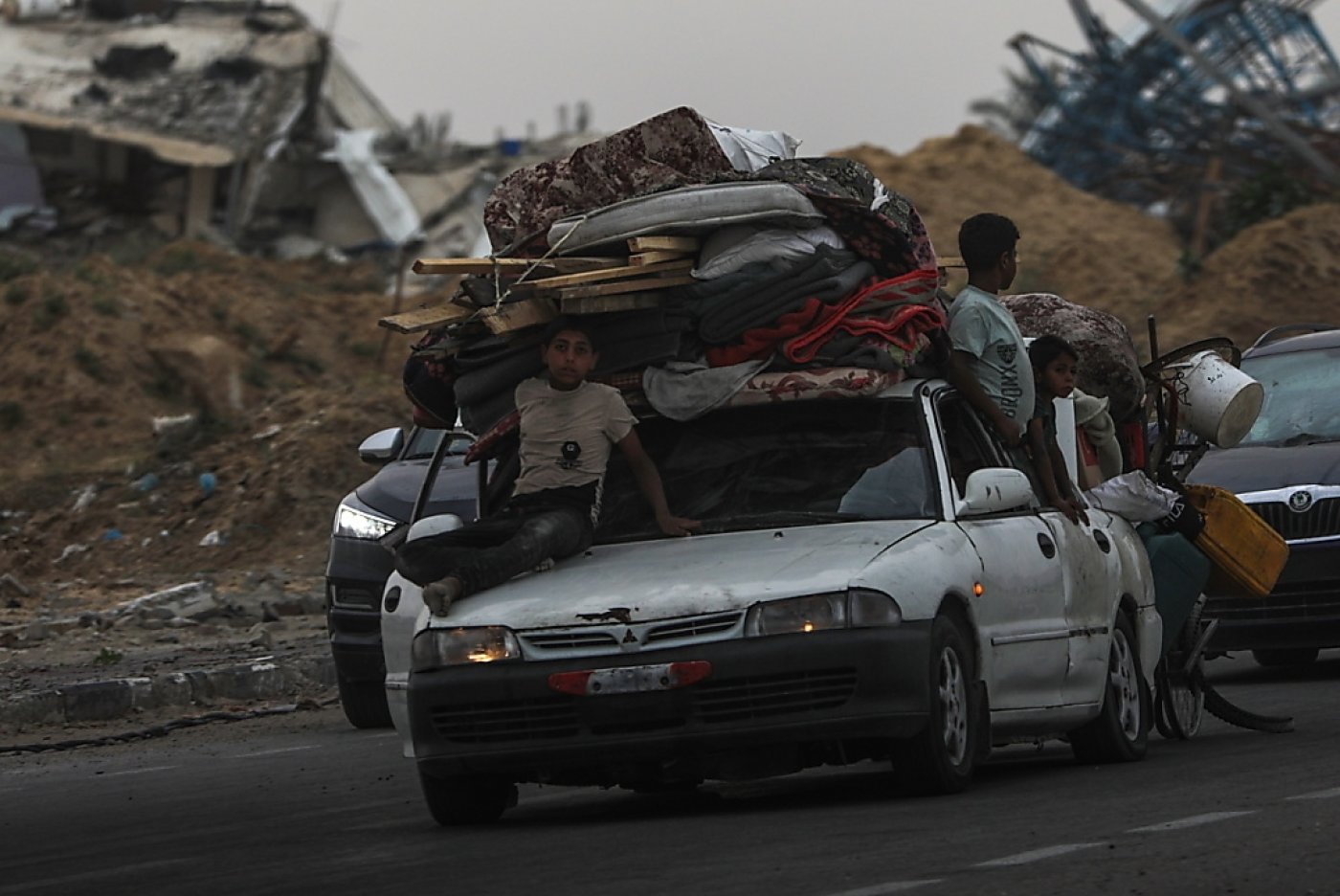Quelque 300'000 Palestiniens ont quitté les quartiers est de Rafah depuis le premier ordre d'évacuation le 6 mai, selon l'armée. KEYSTONE