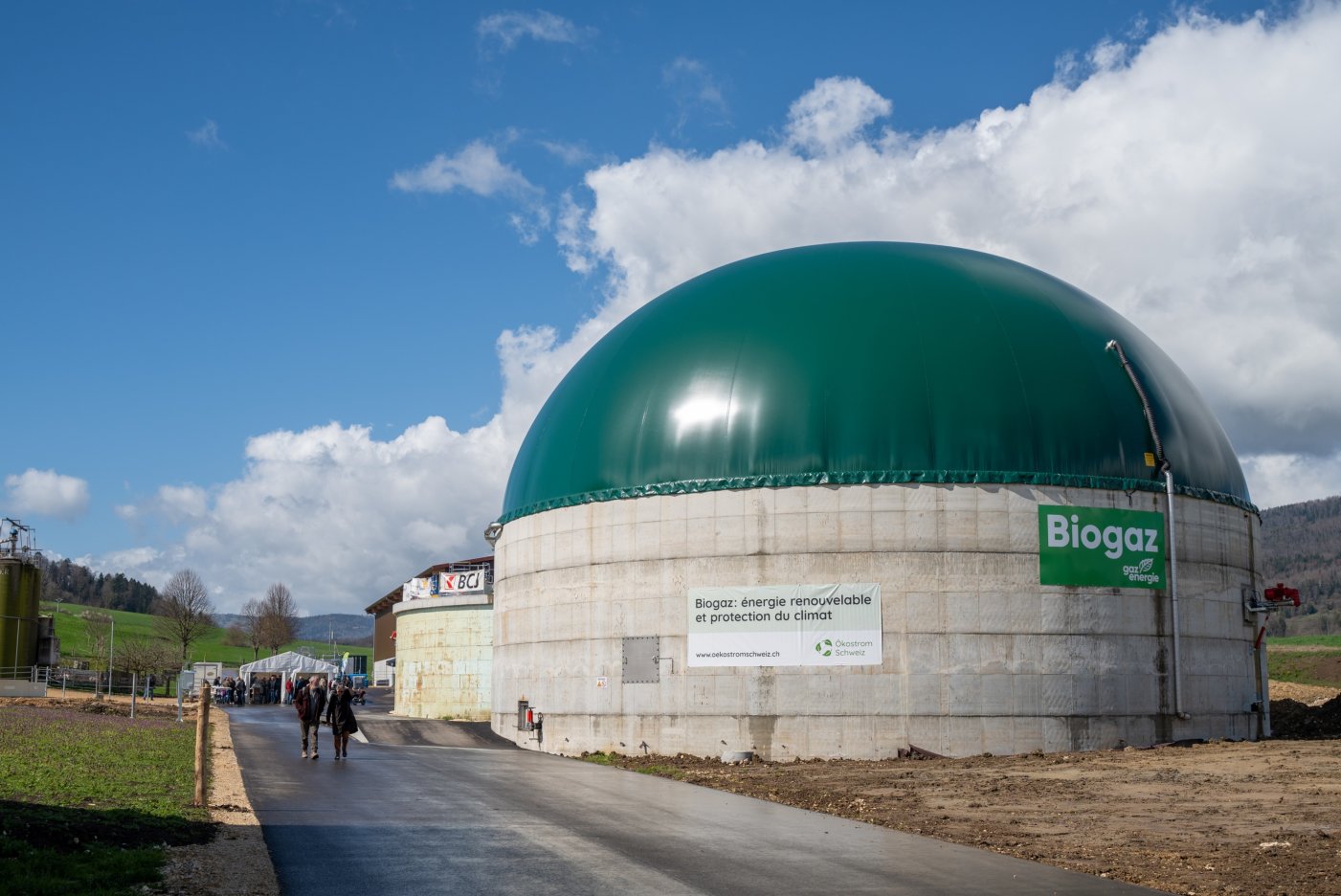Courtemelon le 23 mars 2024. Inauguration centrale biogaz. Photo Jonas Lüthi